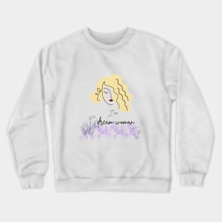 portrait of woman with blond wavy hair Crewneck Sweatshirt